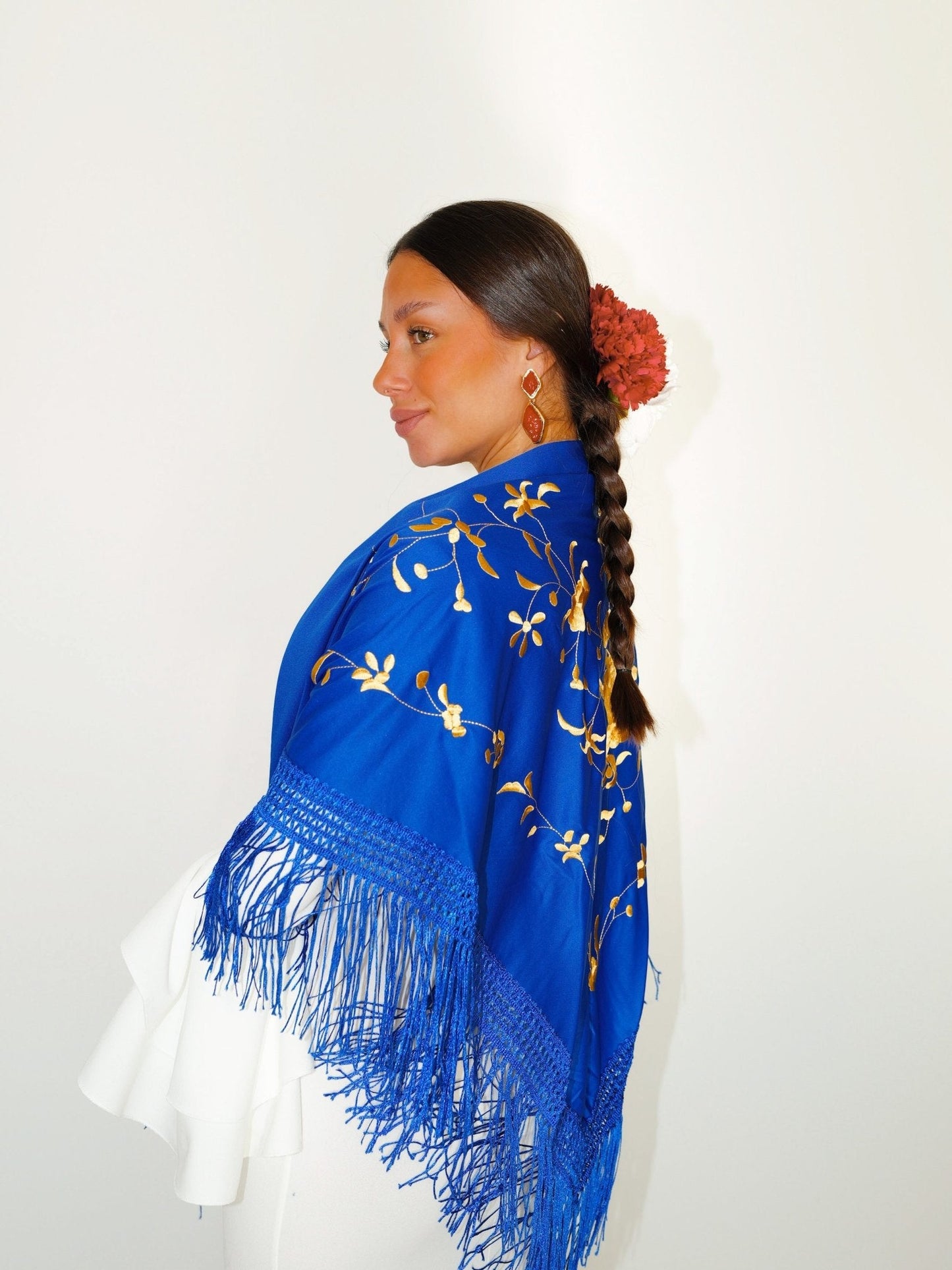 Pendientes rombos piedras naranja