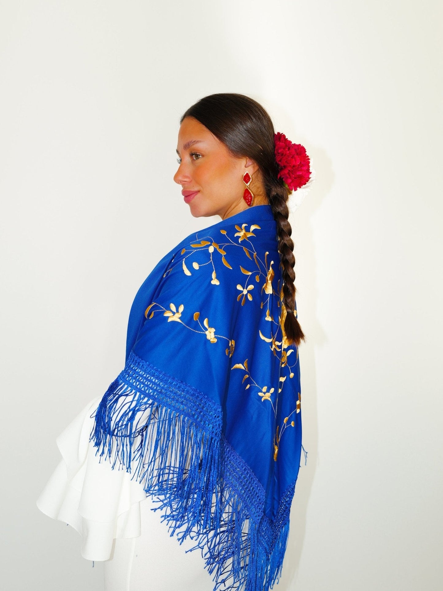 Pendientes rombos piedras rojo