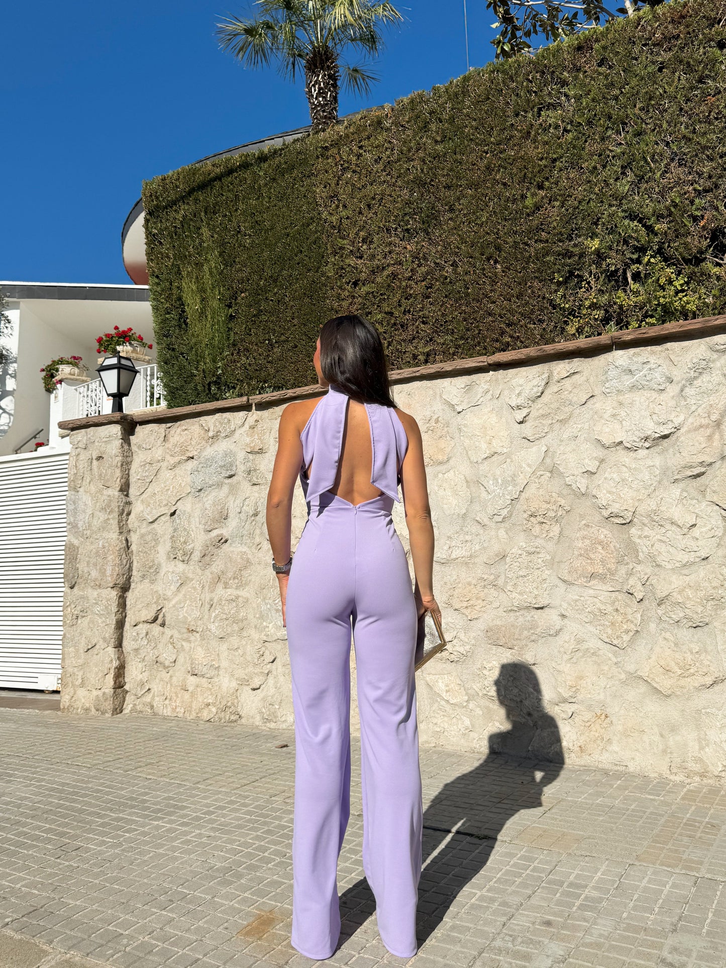 Mono halter crepe lila