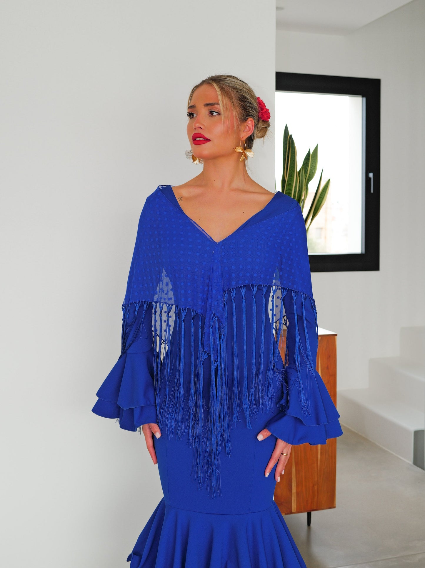 Traje flamenca volantes azul