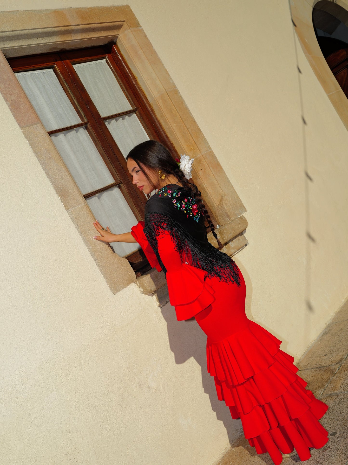 Traje flamenca volantes rojo