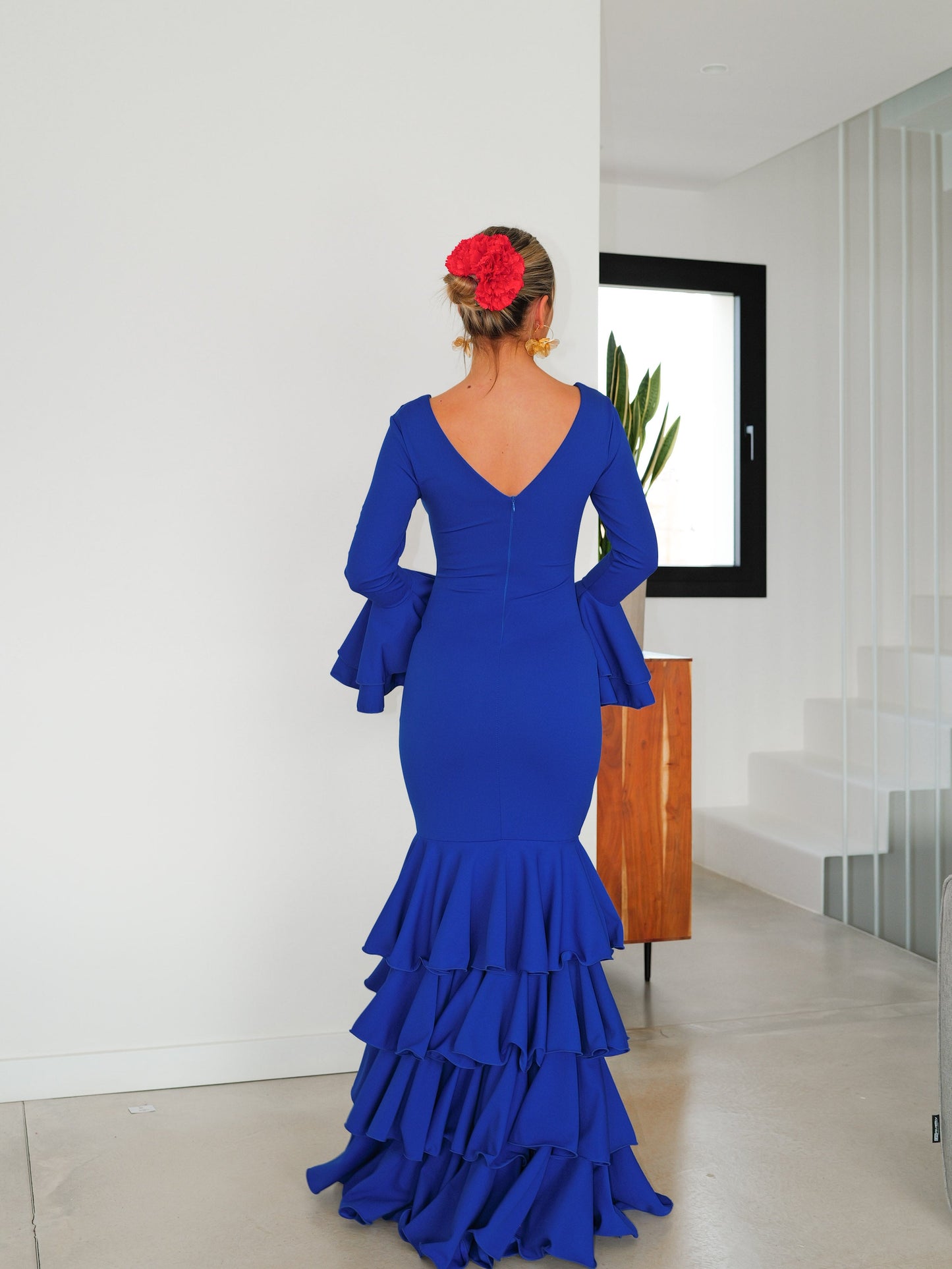 Traje flamenca volantes azul