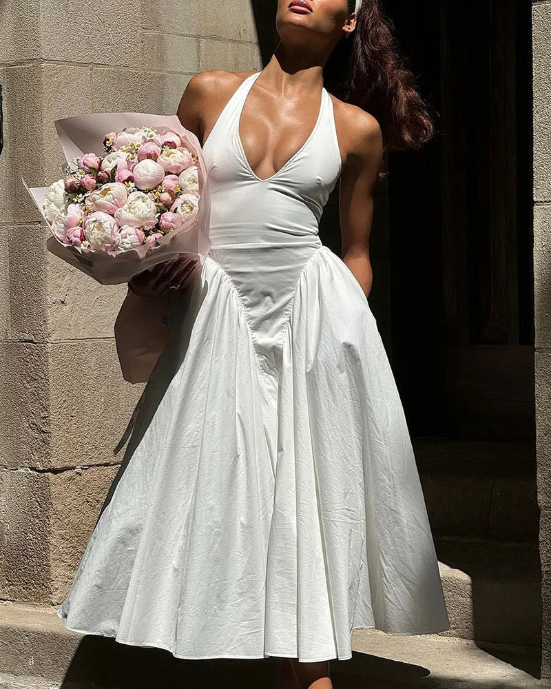 ADELINA™ | VESTIDO MAXI PURO MUJER