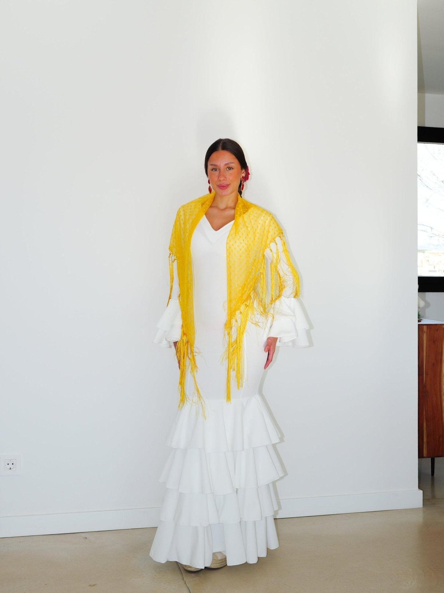 Traje flamenca volantes blanco