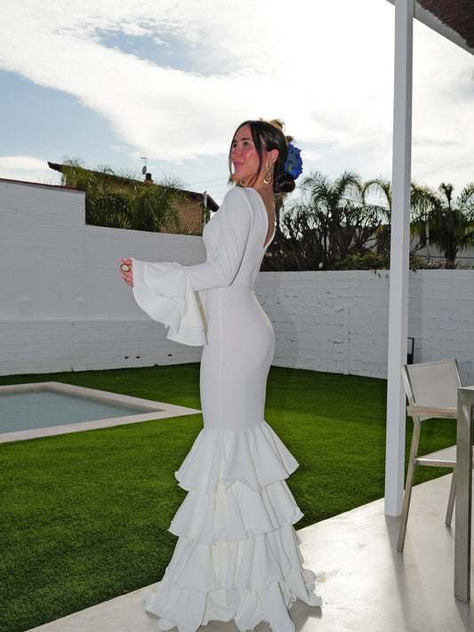 Traje flamenca volantes blanco