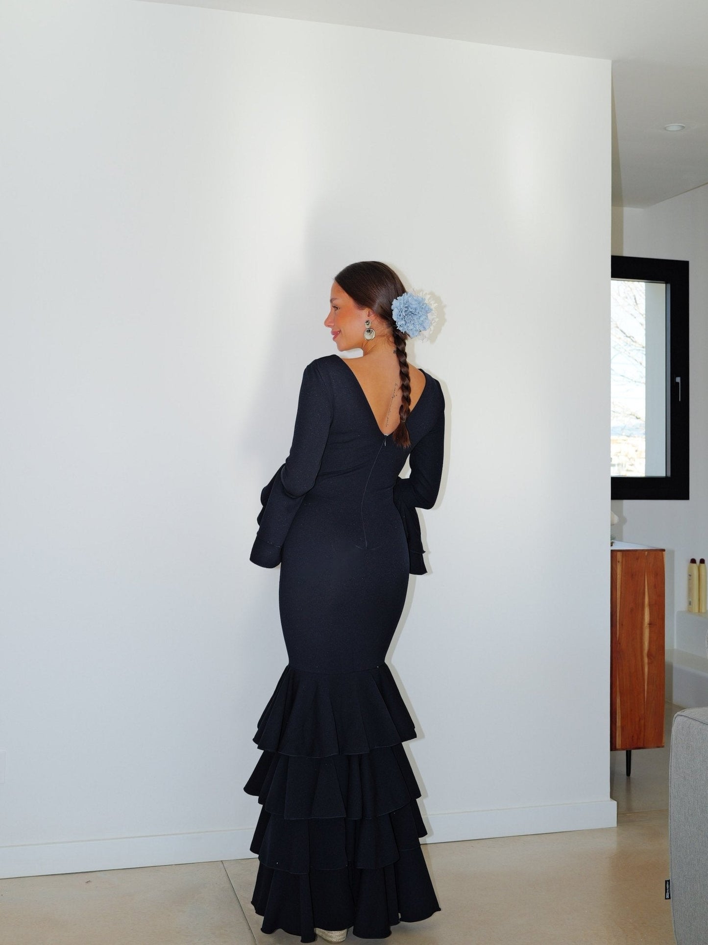 Traje flamenca volantes marino