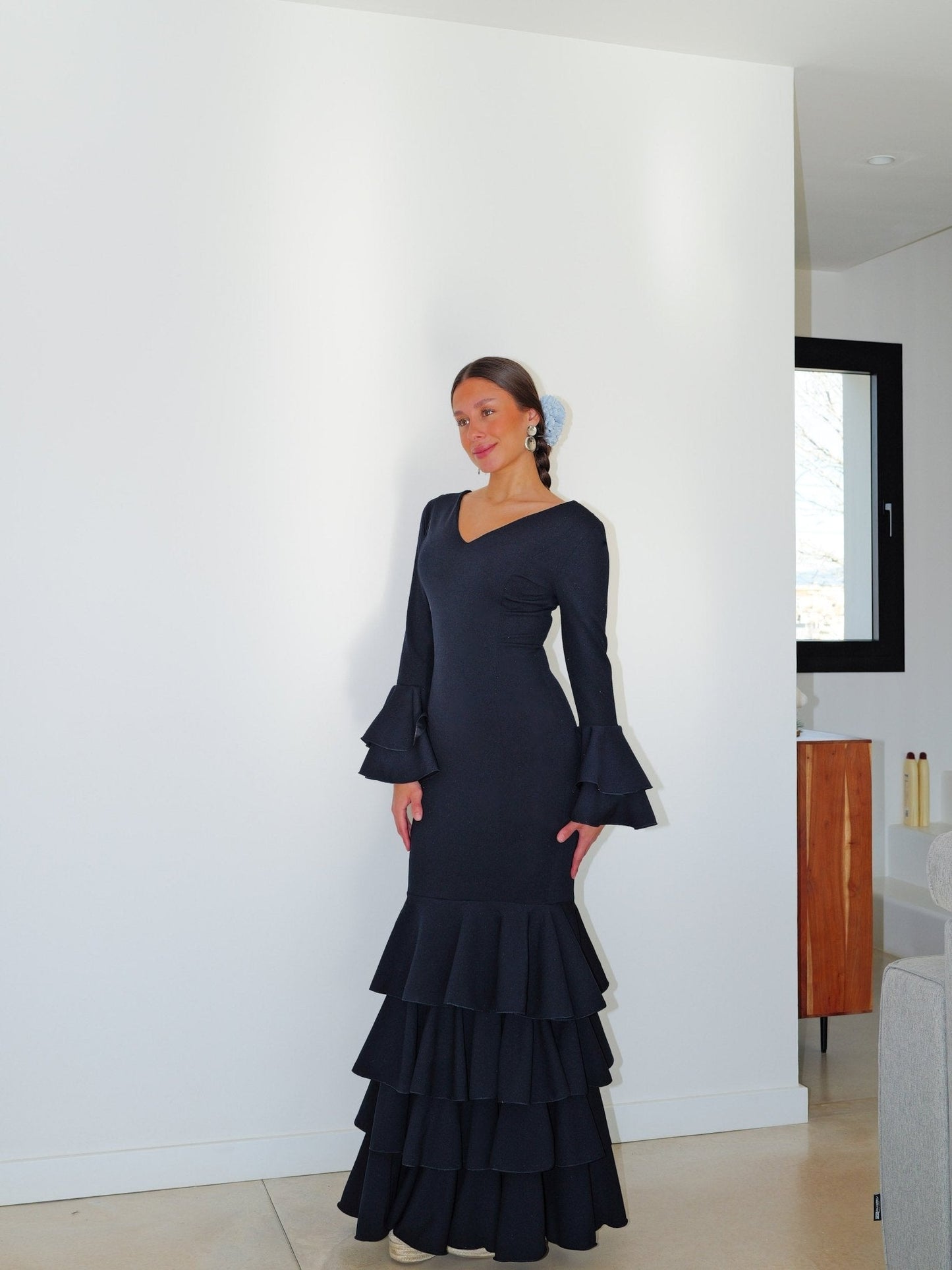 Traje flamenca volantes marino