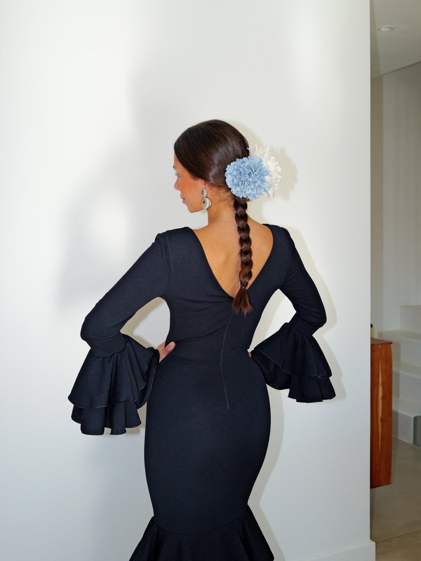 Traje flamenca volantes marino