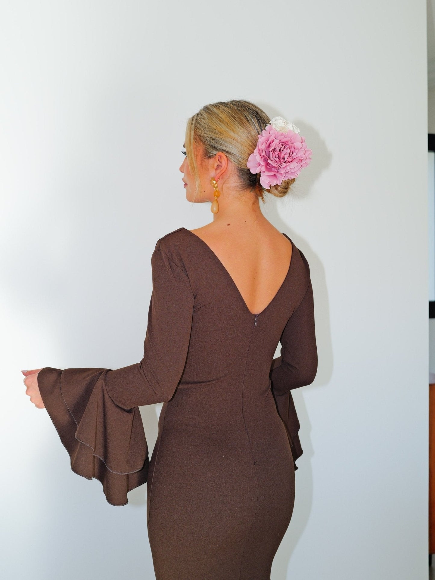 Traje flamenca volantes marrón