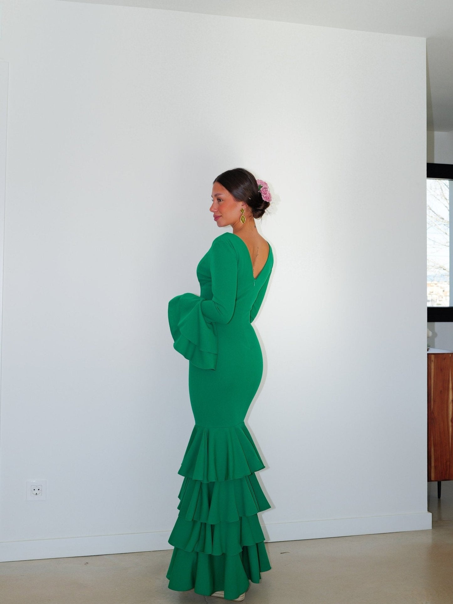 Traje flamenca volantes verde