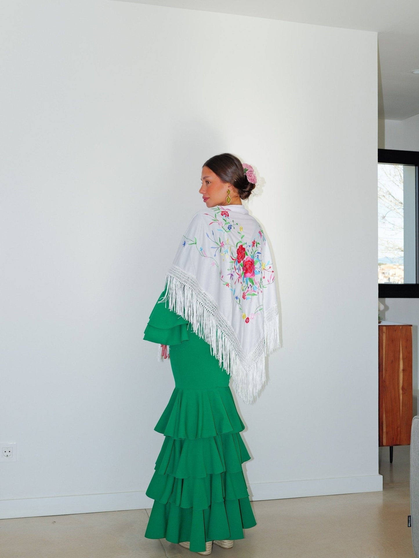 Traje flamenca volantes verde