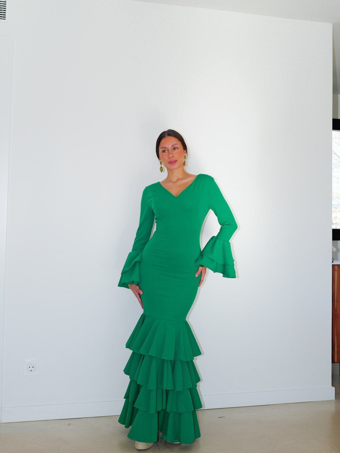 Traje flamenca volantes verde